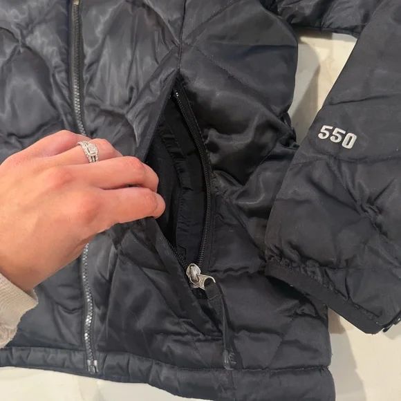 The North Face 550Fill Quilted Goose Down Coat Puffer Jacket Womens Medium Black - Picture 4 of 9